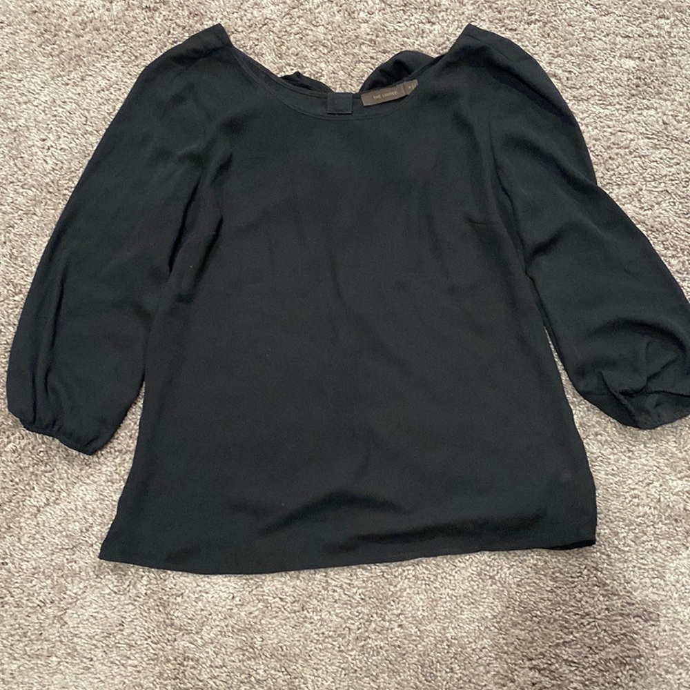 Black blouse with back bow detail